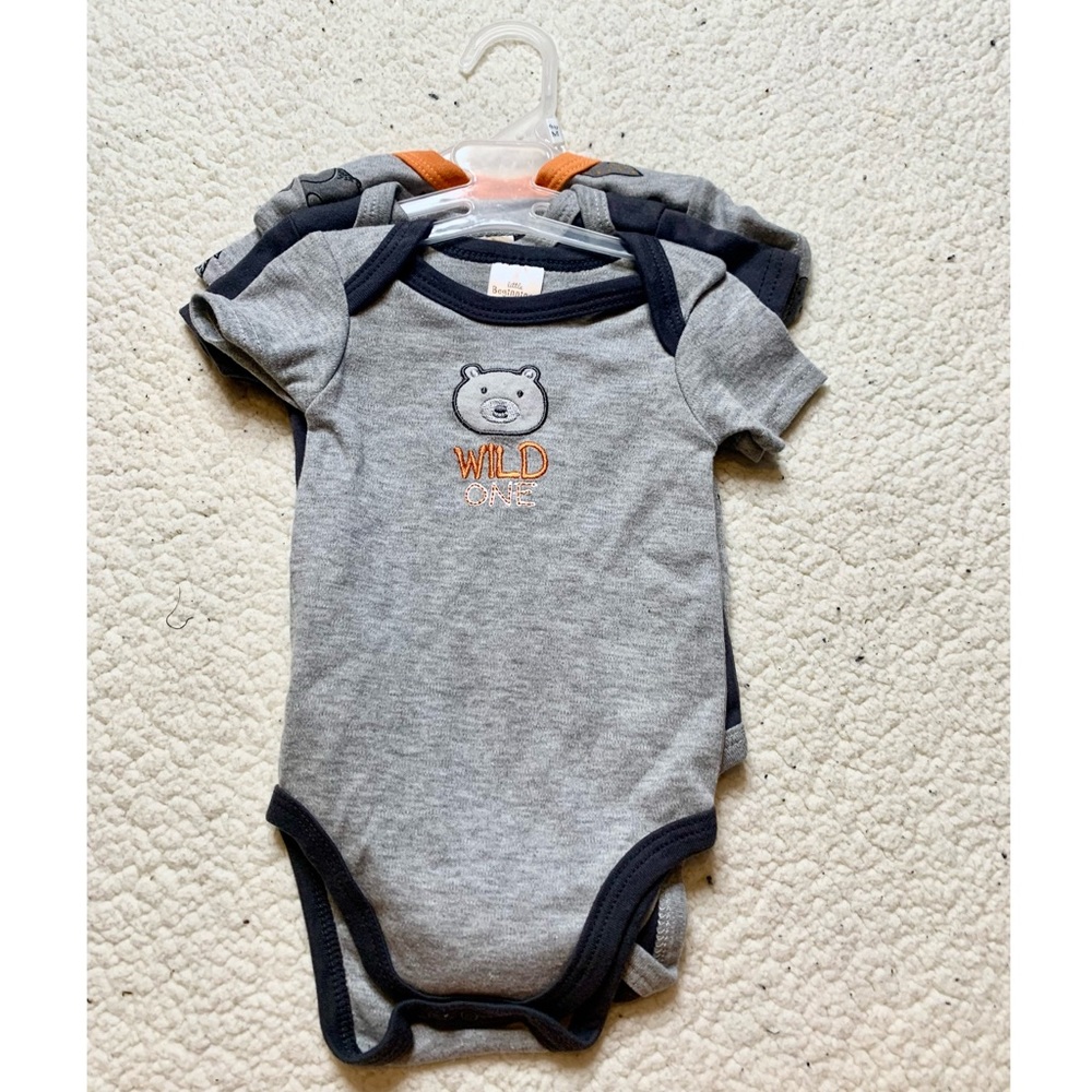 Cute three set of 6-9 baby boy onesies